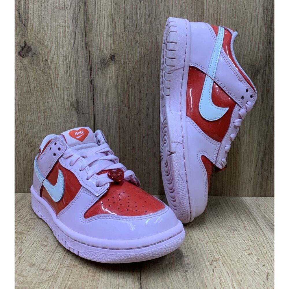 Nike Dunk Low Valentine's Day Red Pink Girls Size 3.5Y / Women's 5 IQ0218-663